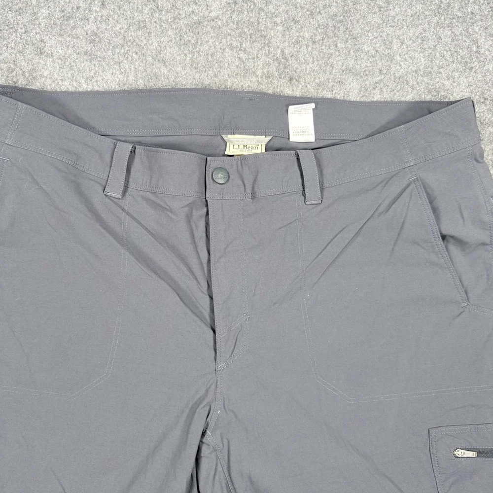 LL Bean Vista Camp Pants Mens 40x32 Gray Nylon Spandex Hiking Cargo 506421